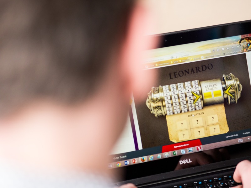 Notebook with open instant lottery page