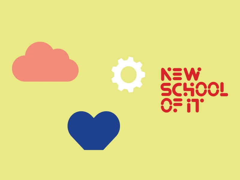Bildschirm mit dem Schriftzug New School of IT
