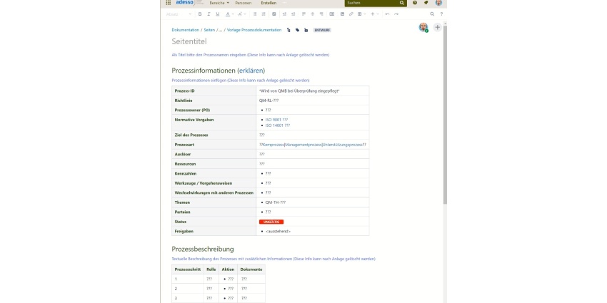 Vorlage für die Prozessdokumentation, Teil 1