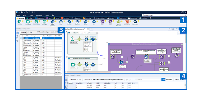 Alteryx Tooloberfläche