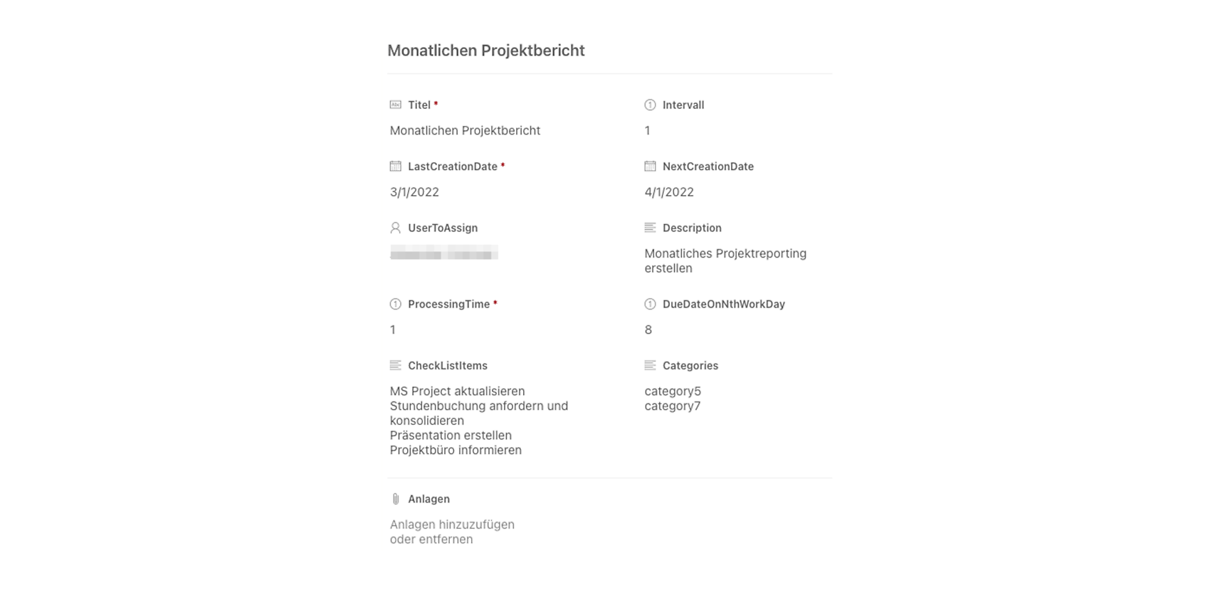 By means of a patch, the categories of the task are added By means of a patch, the categories of the task are added