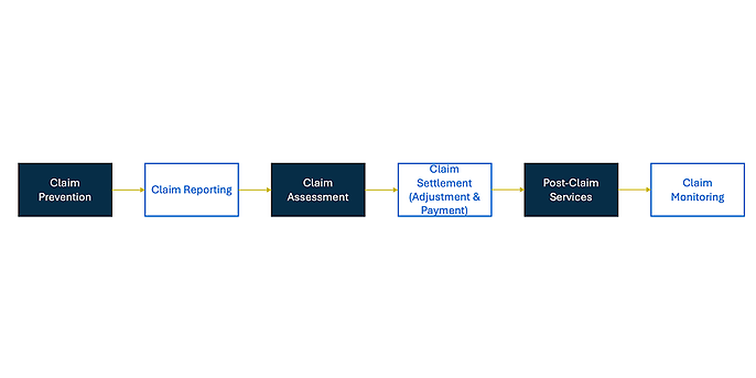 Figure 2: Sub-process steps in claims management Figure 2: Sub-process steps in claims management