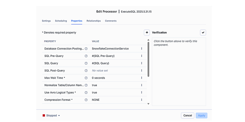 Processor ExecuteSQL