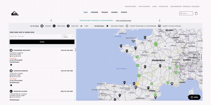 Karte Boardrider Locations