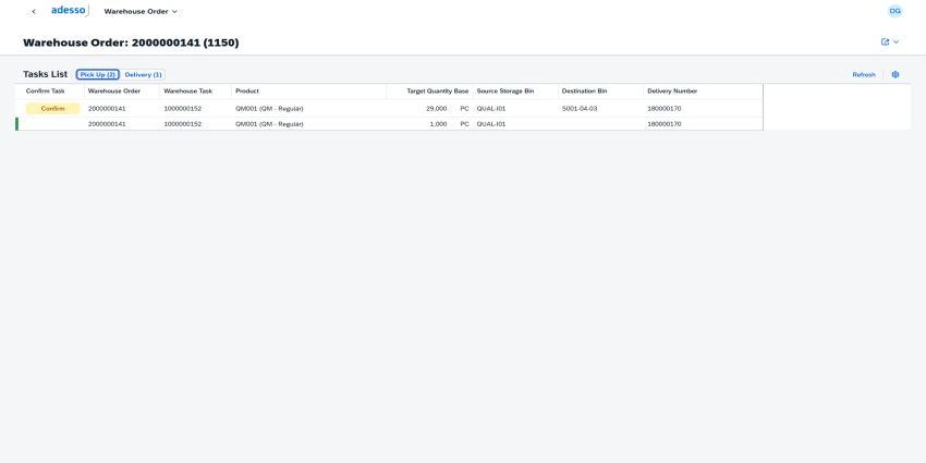 Kommissionierung auf der Ressource