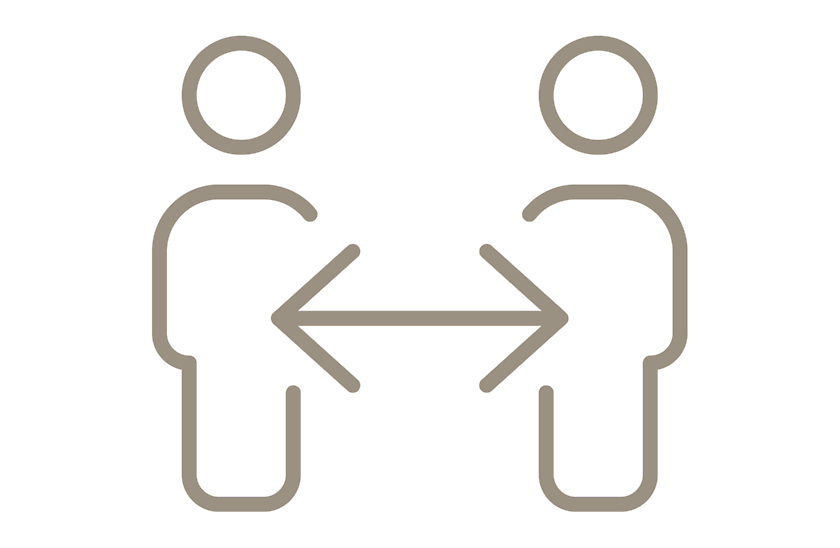 Icon Figuren die durch einen Pfleif verbunden sind