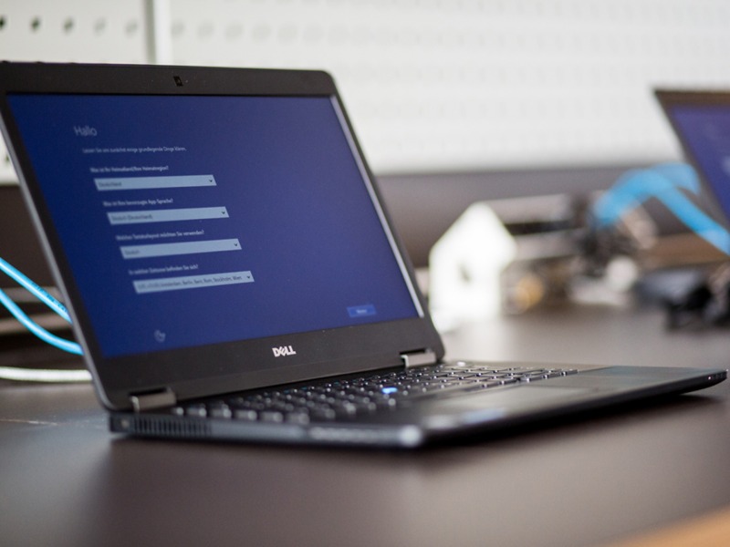 A Laptop on a table