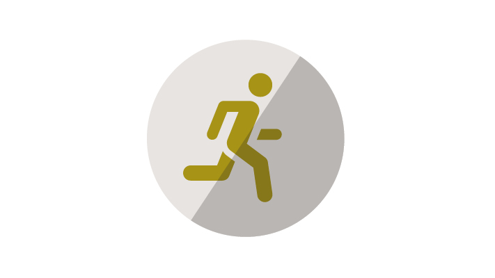 Icon mit rennender Figur