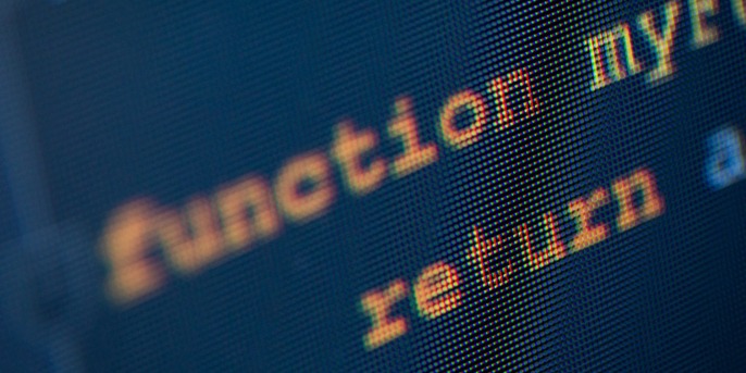 Code auf Bildschirm