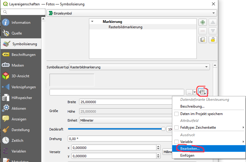Symbolisierung mit Rasterbildmarkierung