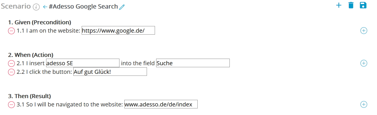 Beispiel für ein Szenario in Seed-Test
