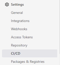 CI/CD Settings aus GitLab
